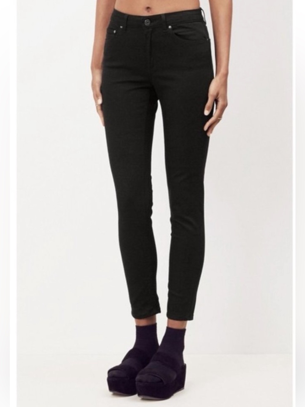 Acne Studios Used Black Wash Ankle Length Skin 5 Jeans Sz. 27/32